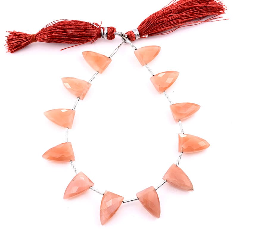 Peach Moonstone 9x15mm Faceted Arrowhead, additional view