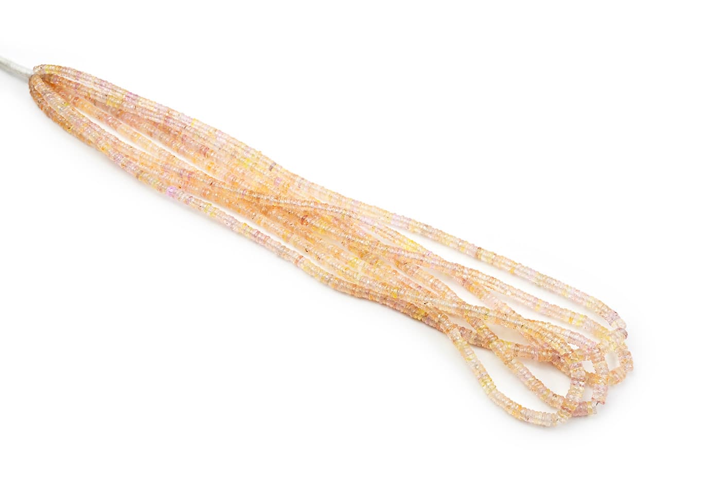 Sapphire Cream 3-5mm Faceted Heishi, additional view