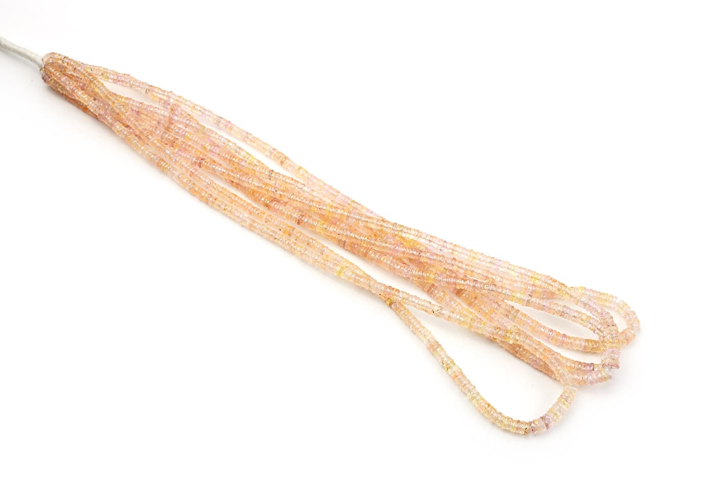 Sapphire Light Peach 3-5mm Faceted Heishi, additional view