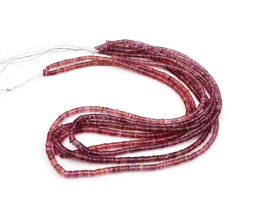 Sapphire Purple Brown 3-5mm Faceted Heishi, additional view