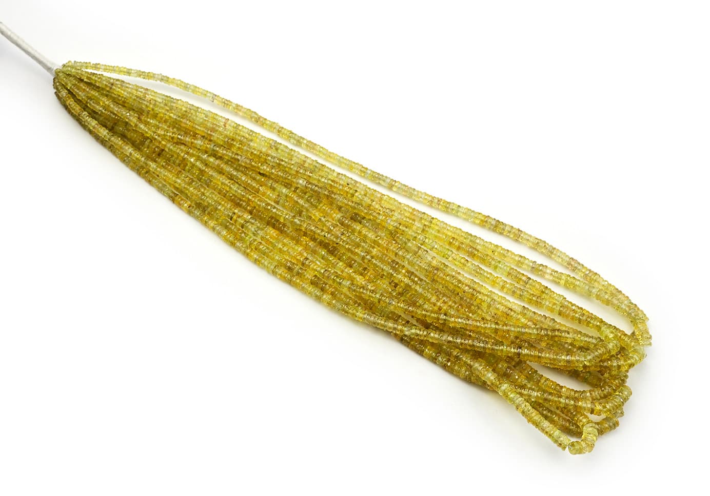 Sapphire Parrot Green 3-5mm Faceted Heishi, additional view