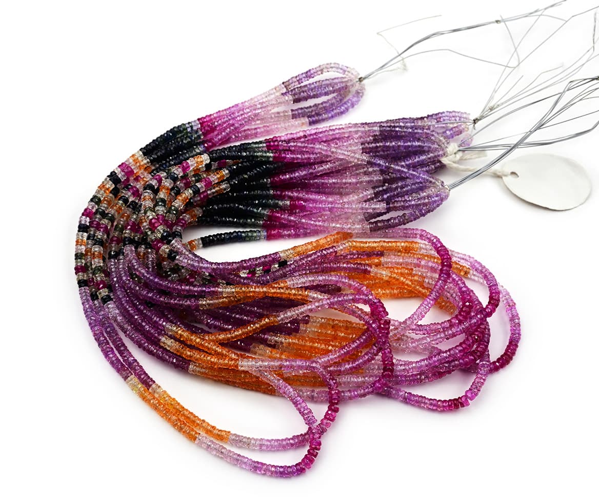 Thai Sapphire 3.5mm Faceted Heishi, additional view