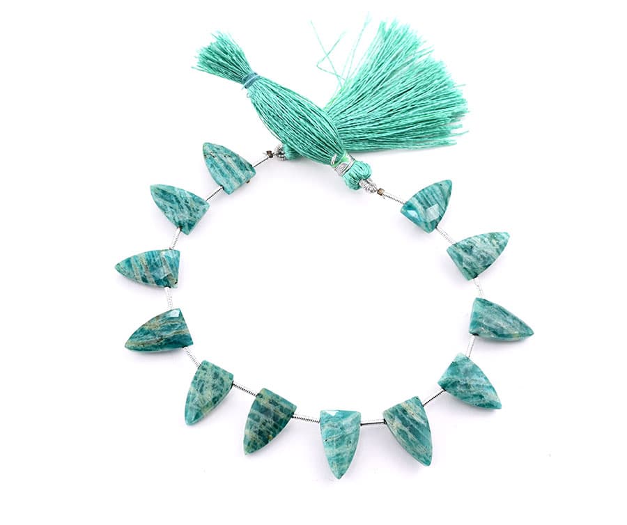 Russian Amazonite 9x15mm Faceted Arrowhead, additional view