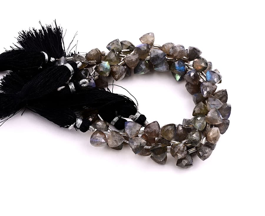 Labradorite 9x10mm Faceted Trilliant, additional view