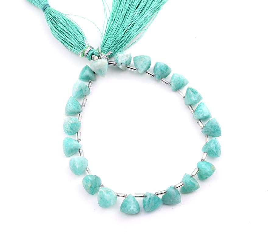 Amazonite 9x10mm Faceted Trilliant, additional view