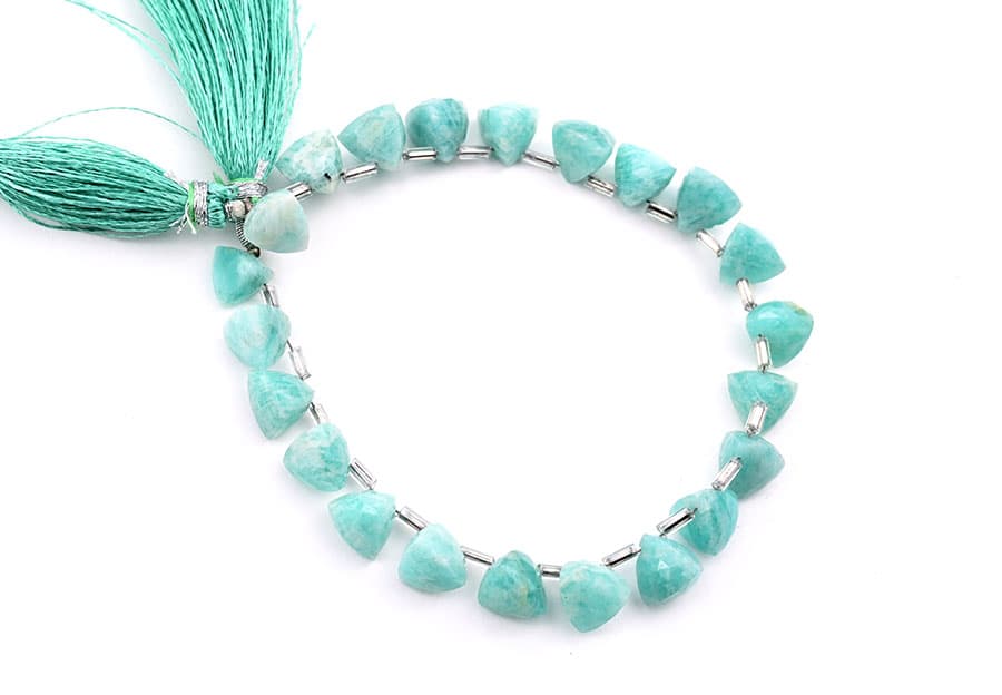 Amazonite 9x10mm Faceted Trilliant, additional view