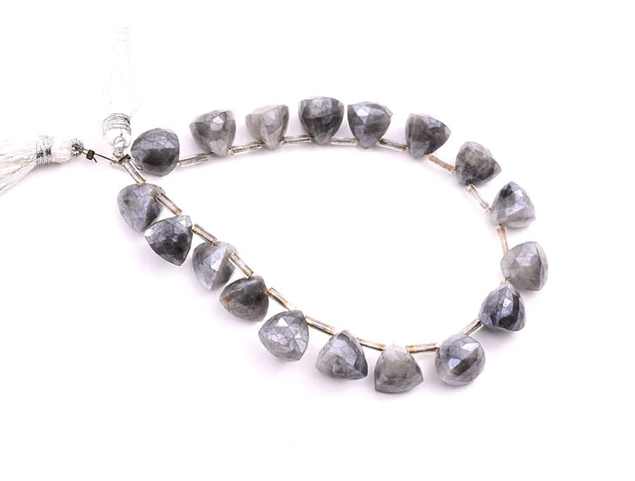 Gray Silverite 9x10mm Faceted Trilliant, additional view
