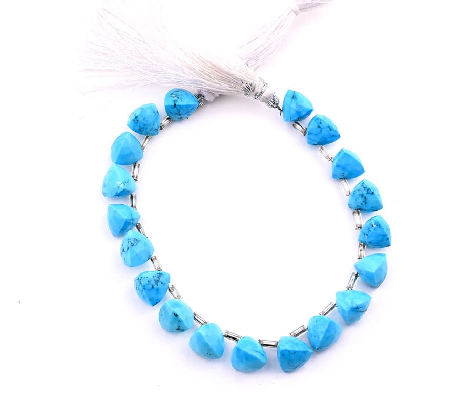 Turquoise 9x10mm Faceted Trilliant, additional view