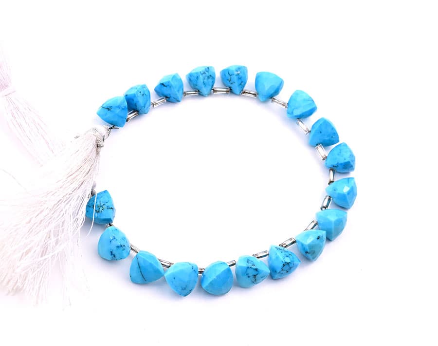 Turquoise 9x10mm Faceted Trilliant, additional view
