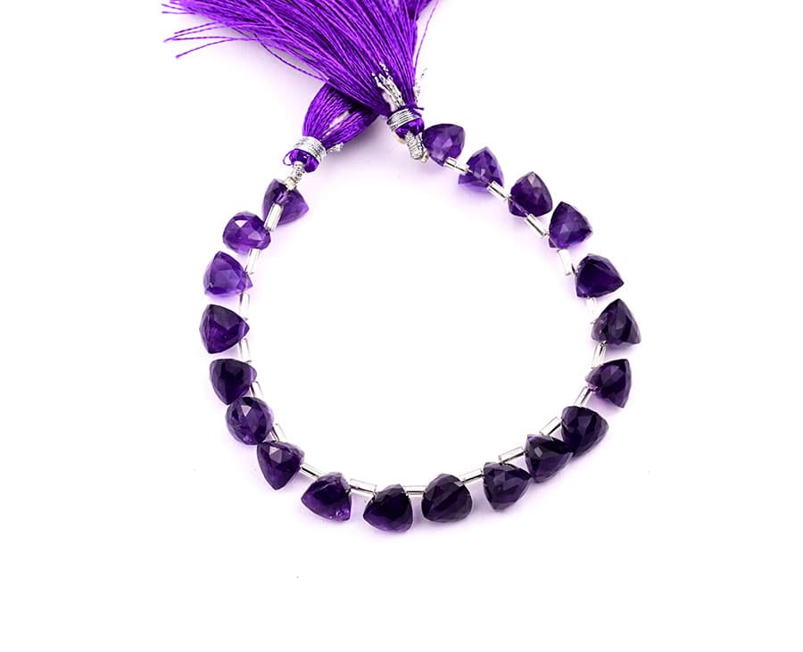Amethyst 7x8mm Faceted Trilliant, additional view