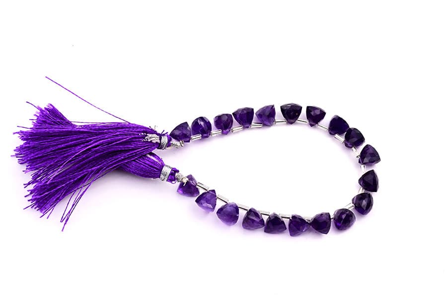 Amethyst 7x8mm Faceted Trilliant, additional view