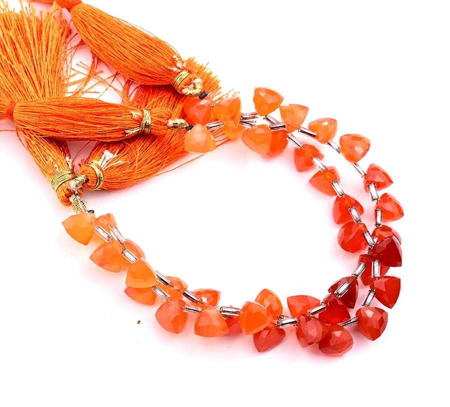Carnelian 7x8mm Faceted Trilliant, additional view