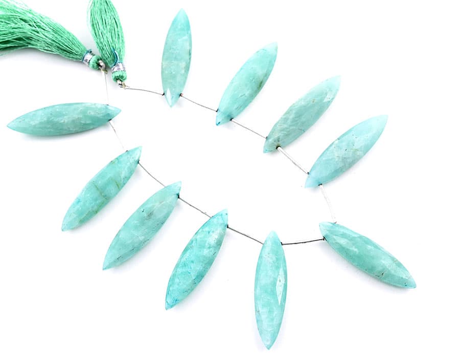 Amazonite 11x40mm Faceted Marquise, additional view