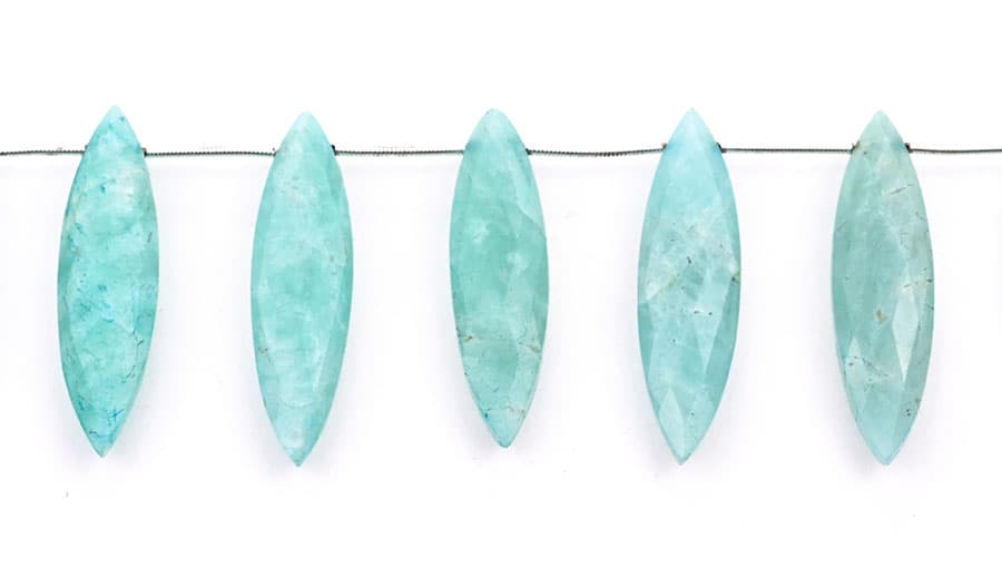 Amazonite 11x40mm Faceted Marquise, additional view
