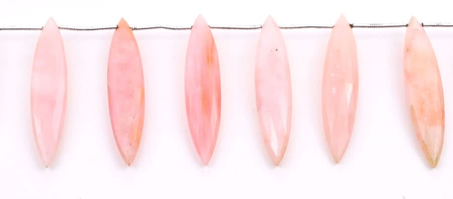 Pink Opal 11x40mm Faceted Marquise, additional view
