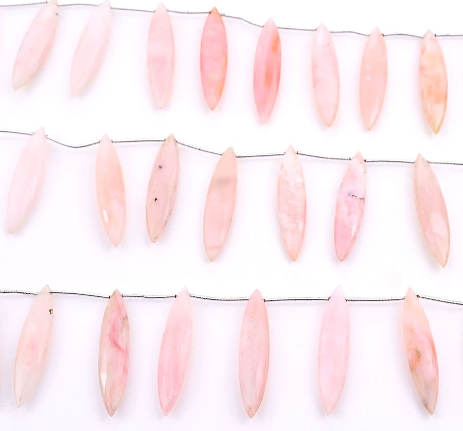 Pink Opal 11x40mm Faceted Marquise, additional view