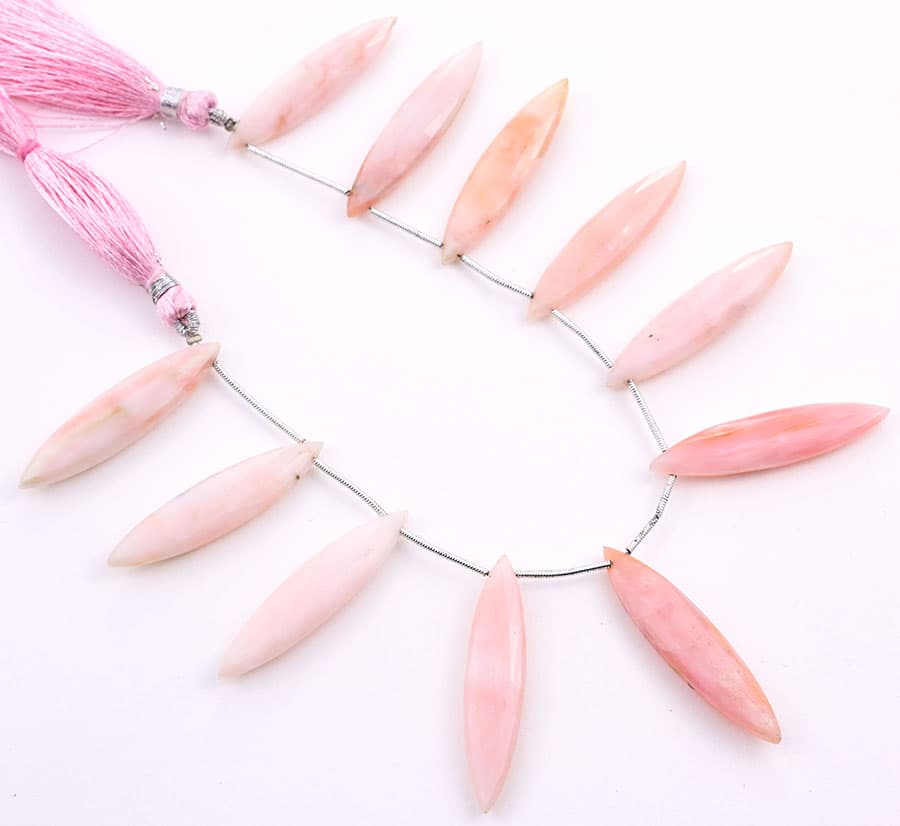 Pink Opal 11x40mm Faceted Marquise, additional view