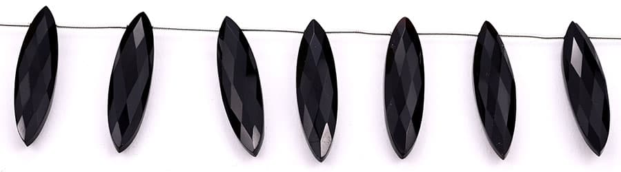 Black Onyx 11x40mm Faceted Marquise, additional view