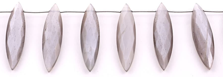 Gray Moonstone 11x40mm Faceted Marquise, additional view