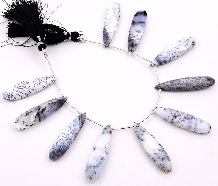 Dendrite Opal 10x40mm Faceted Pear, additional view
