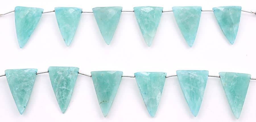 Amazonite 22x34mm Faceted Triangle, additional view