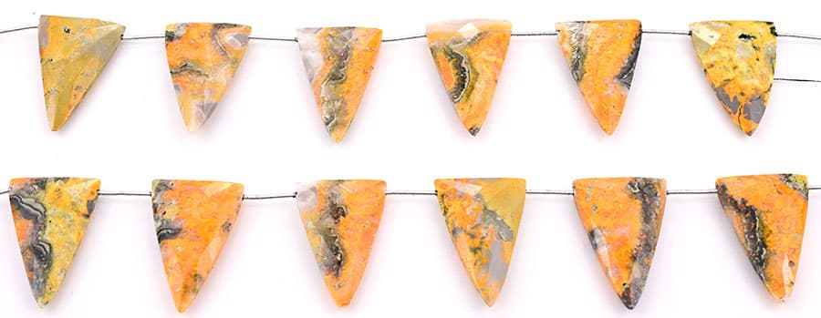 Bumble Bee Jasper 22x34mm Faceted Triangle, additional view
