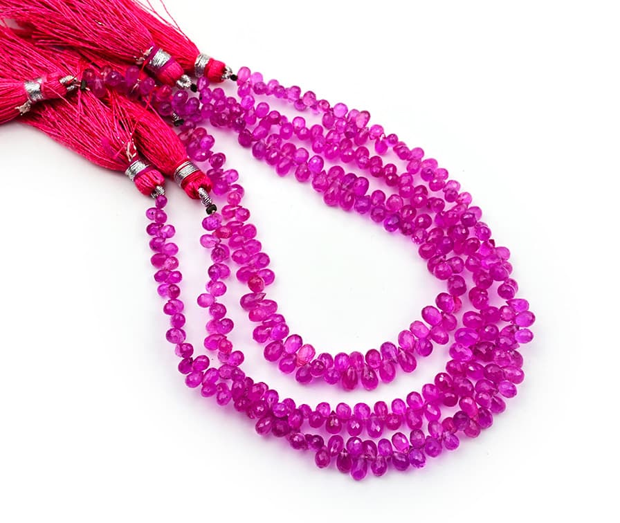 Natural Pink Sapphire 2.5 X4mm Faceted Tear Drop, additional view