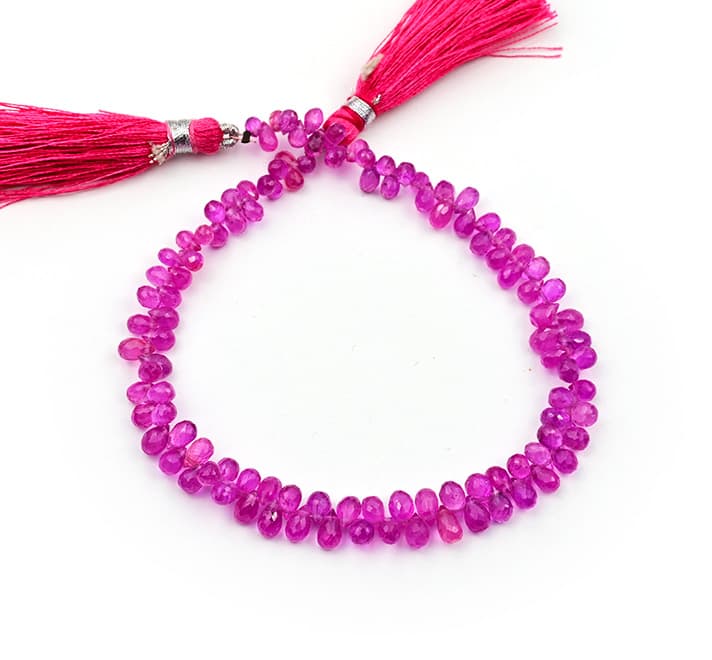 Natural Pink Sapphire 2.5 X4mm Faceted Tear Drop, additional view