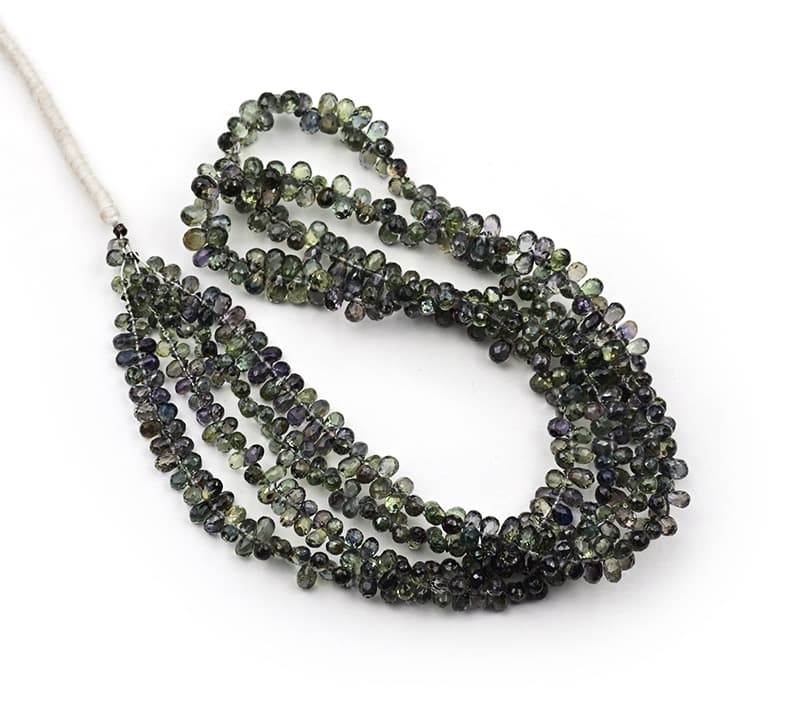 Natural Green Sapphire 3X4mm Faceted Tear Drop, additional view