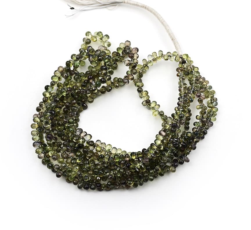 Natural Green Sapphire 3X4mm Faceted Tear Drop, additional view