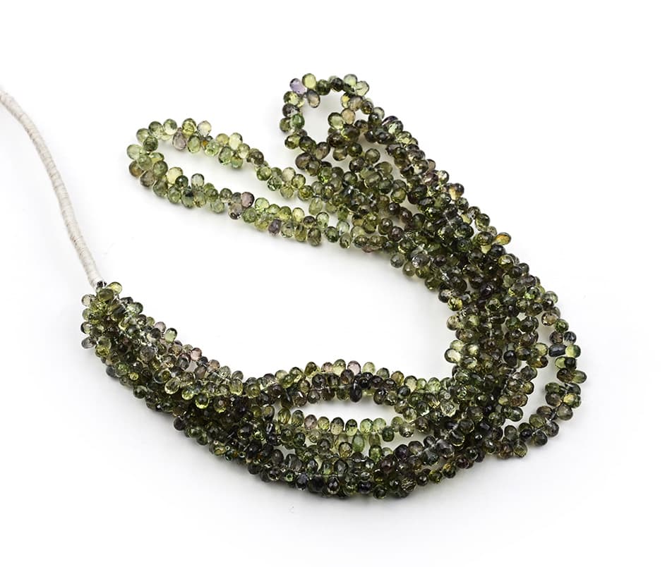 Natural Green Sapphire 3X4mm Faceted Tear Drop, additional view