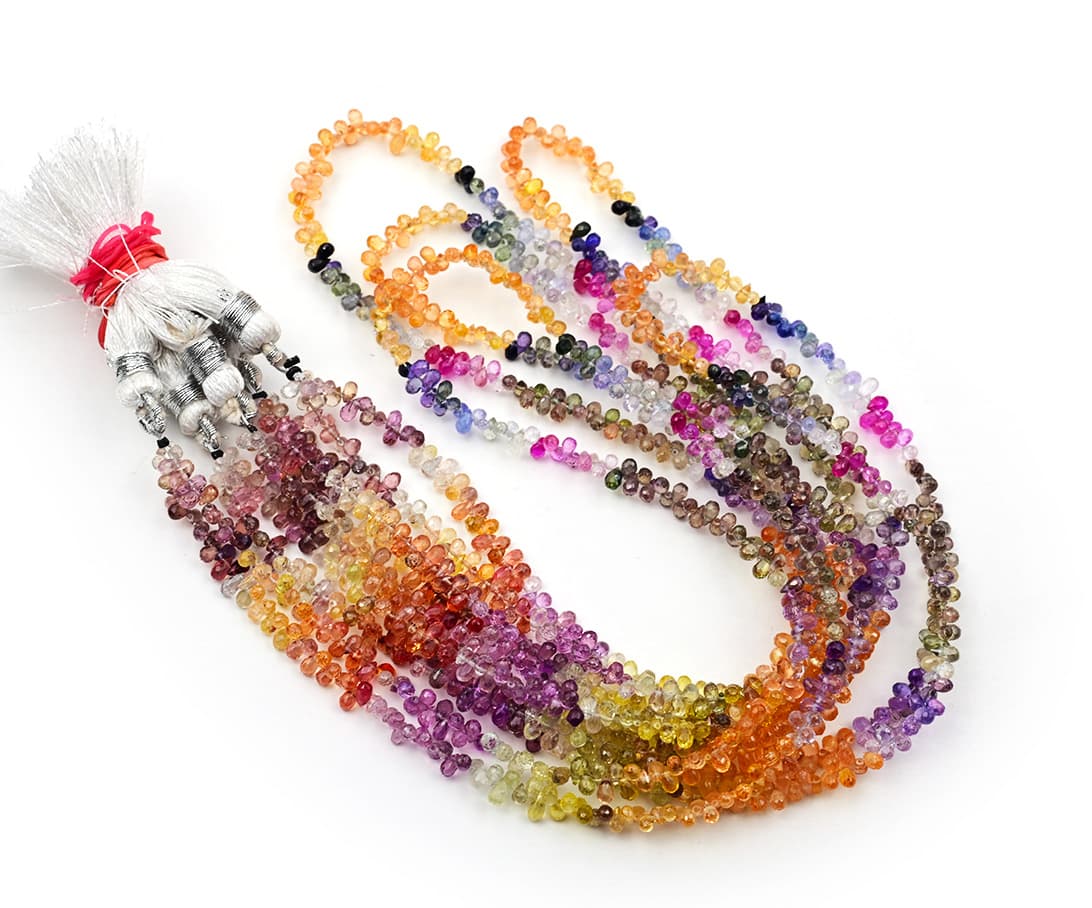 Natural Multi Saphire 2X2.5mm Faceted Tear Drop, additional view