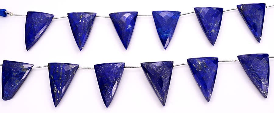 Lapis Lazuli 22x34mm Faceted Triangle, additional view