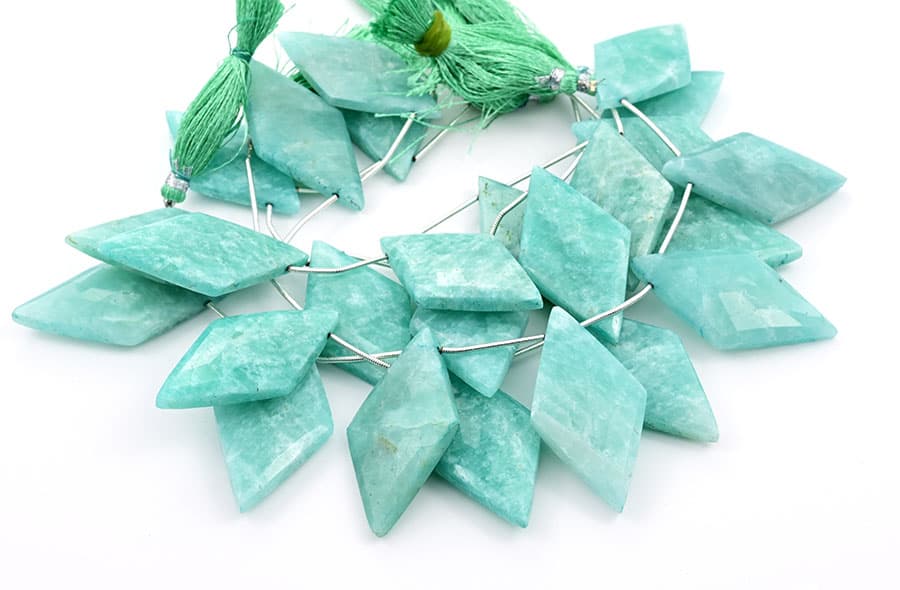Amazonite 24x44mm Faceted Diamond Cut, additional view