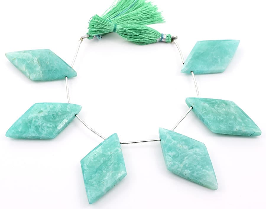 Amazonite 24x44mm Faceted Diamond Cut, additional view