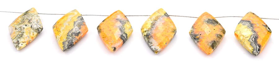 Bumble Bee Jasper 24x44mm Faceted Diamond Cut, additional view