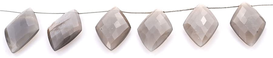 Gray Moonstone 24x44mm Faceted Diamond Cut, additional view