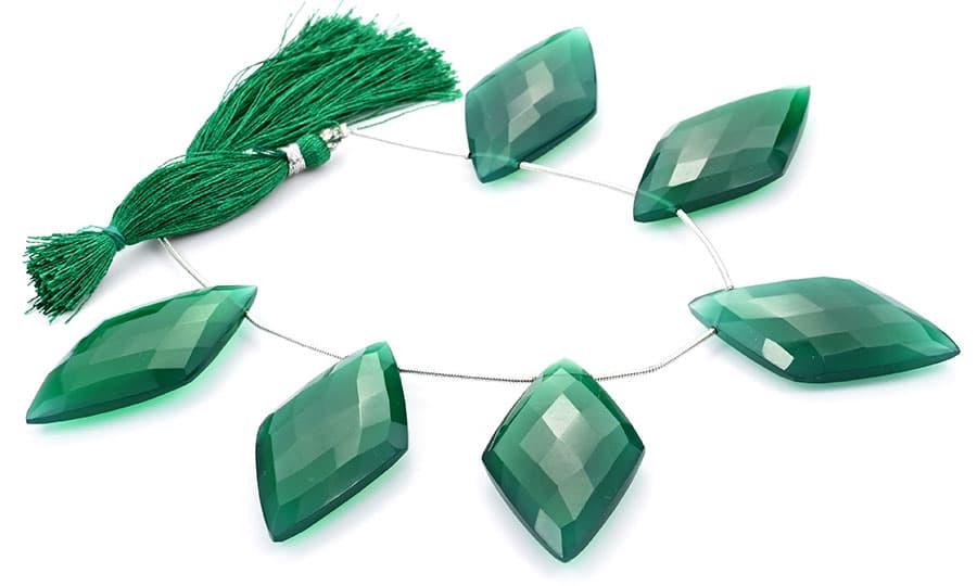 Green Onyx 24x44mm Faceted Diamond Cut, additional view