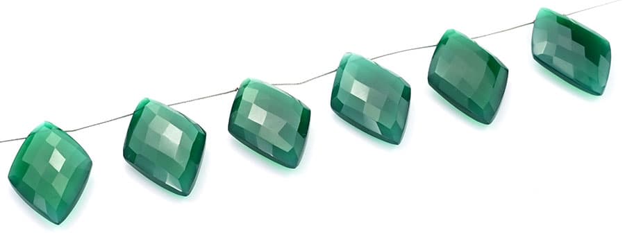 Green Onyx 24x44mm Faceted Diamond Cut, additional view