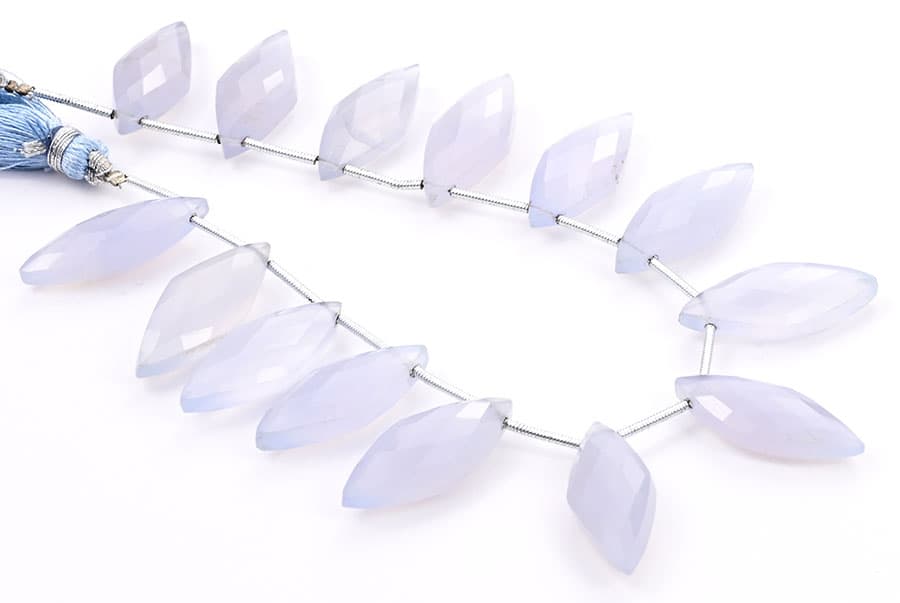Natural Chalcedony 10x25mm Faceted Diamond Cut (Small), additional view