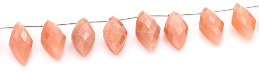 Peach Moonstone 10x25mm Faceted Diamond Cut (Small), additional view
