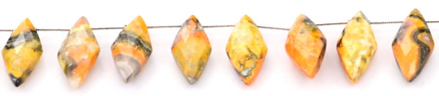 Bumble Bee Jasper 10x25mm Faceted Diamond Cut (Small), additional view
