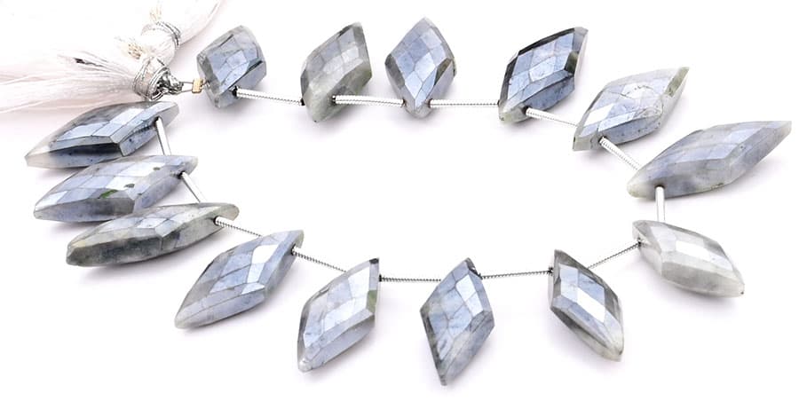Gray Silverite 10x25mm Faceted Diamond Cut (Small), additional view
