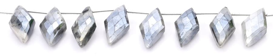 Gray Silverite 10x25mm Faceted Diamond Cut (Small), additional view