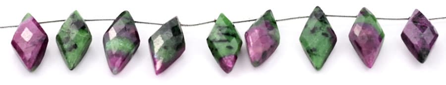 Ruby-Ziosite 10x25mm Faceted Diamond Cut (Small), additional view