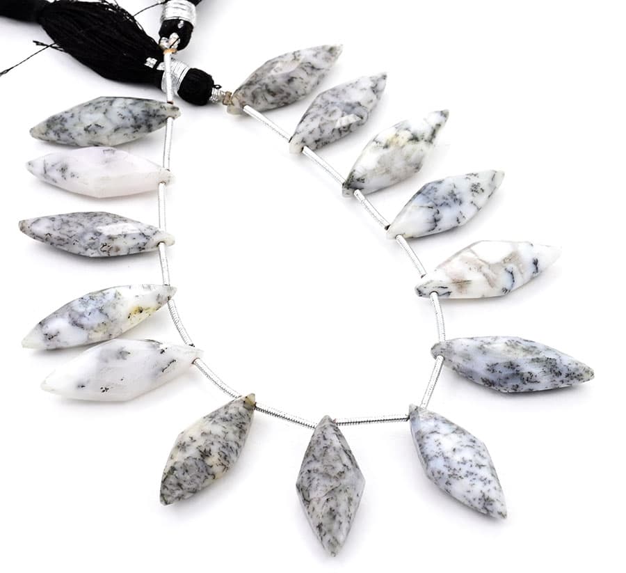 Dendrite opal 10x25mm Faceted Diamond Cut (Small), additional view