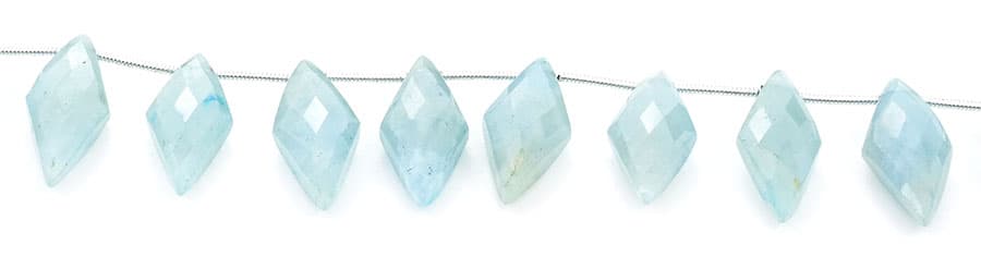 Milky Aquamarine 10x25mm Faceted Diamond Cut (Small), additional view