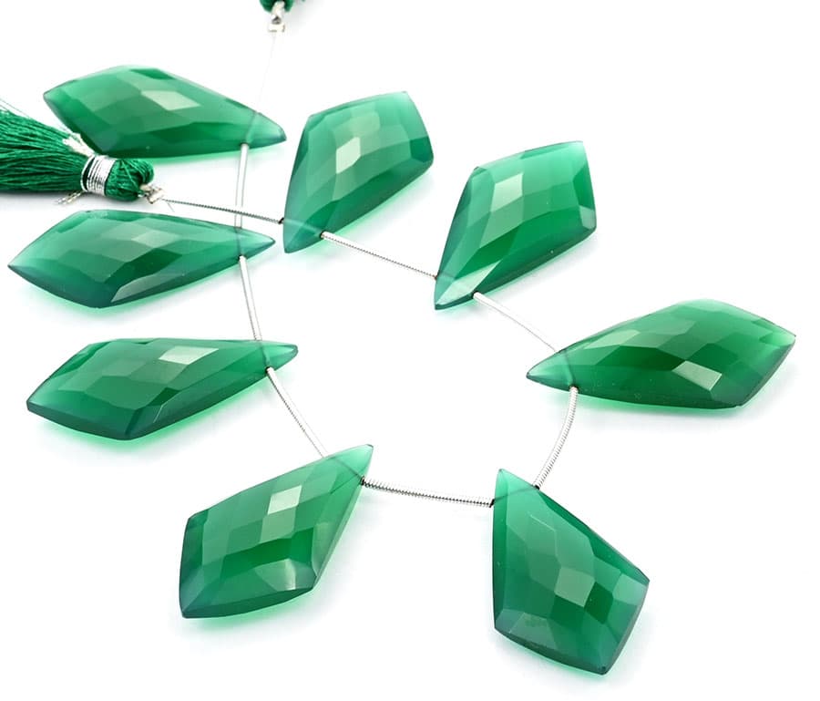 Green Onyx 20x37mm Faceted Kite shape, additional view