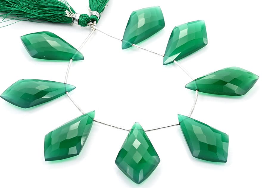 Green Onyx 20x37mm Faceted Kite shape, additional view