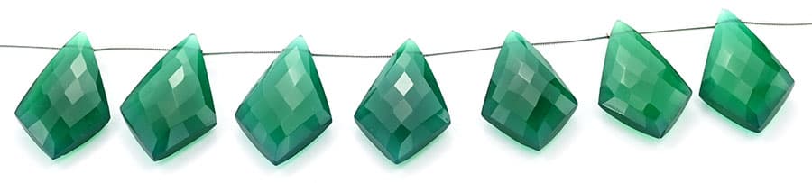 Green Onyx 20x37mm Faceted Kite shape, additional view